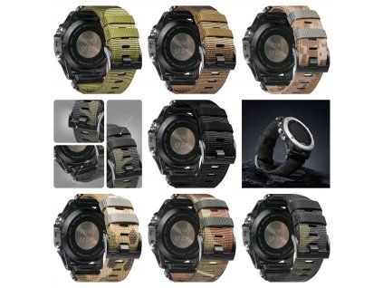 Armádní 26mm vojenský řemínek z nylonu pro vojáky nylonový maskáčový camouflage řemínek pro Garmin Fenix Epix QuickFit (Barva Terrain maskáčová)