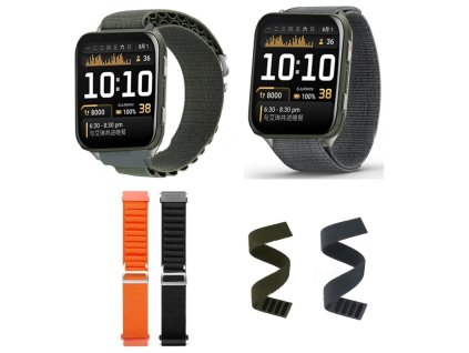 X1 Alpine nylonový řemínek pro Garmin Venu X1 alpský tah (Barva Šedá classic)