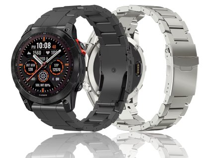 22mm PEAK titanový řemínek pro Garmin Fenix 8 Marq gen2 černý QuickFit (Barva Titanová)