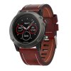 Kožený řemínek Smooth pro Garmin Fenix 26mm - hnědý QuickFit