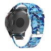 Silikonový gumový řemínek pro Garmin Fenix 22 mm CAMO maskáčový modrý EASYFIT/QUICKFIT