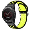 Silikonový gumový řemínek pro Garmin Fenix 22 mm SPORT V2 černý/žlutý EASYFIT/QUICKFIT