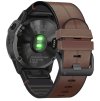 Kožený silikonový řemínek V2 COMFORT tmavě hnědý pro Garmin Fenix 26mm QuickFit