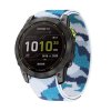 22mm CAMO Pratelný nylonový provlékací maskáčový řemínek pro Garmin Fenix Epix 2 PRO na suchý zip velcro UltraFit