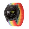 22mm barevný Pratelný nylonový provlékací řemínek pro Garmin Fenix Epix 2 PRO na suchý zip velcro duhový UltraFit