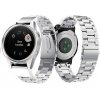 TITANIUM 22mm titanový stříbrný černý řemínek pro Garmin Fenix EPIX 2 QuicFit (Barva Stříbrná)