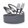 PRO Nylonový 1,2m 1,8m 4PIN -> USB nabíječka dlouhý nabíjecí USB kabel  pro pc notebook cestovní pro Garmin Fenix Epix 2 PRO (Typ Šedý délka 1,8m)