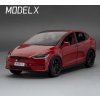 Tesla Model X 1:24 autentický sběratelský kovový model hračka na baterie s nabíjecí stanicí tesla supercharger (Barva Stříbrná)