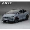 Tesla Model X 1:24 autentický sběratelský kovový model hračka na baterie s nabíjecí stanicí tesla supercharger (Barva Stříbrná)