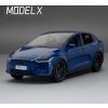 Tesla Model X 1:24 autentický sběratelský kovový model hračka na baterie s nabíjecí stanicí tesla supercharger (Barva Stříbrná)