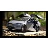 Tesla Model X 1:24 autentický sběratelský kovový model hračka na baterie s nabíjecí stanicí tesla supercharger (Barva Stříbrná)