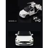 Tesla Model X 1:24 autentický sběratelský kovový model hračka na baterie s nabíjecí stanicí tesla supercharger (Barva Stříbrná)