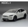 Tesla Model X 1:24 autentický sběratelský kovový model hračka na baterie s nabíjecí stanicí tesla supercharger (Barva Stříbrná)
