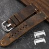 HANDMADE 22mm prošívaný hnědý kožený řemínek Garmin Fenix Epix 2 QuickFit (Barva 04-černý adaptér QiuckFit)