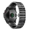 SPACE 26mm Ocelový kovový titanový řemínek pro Garmin Fenix stříbrný černý EASYFIT/QUICKFIT (Barva Stříbrná)