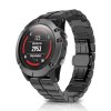 SPACE 26mm Ocelový kovový titanový řemínek pro Garmin Fenix stříbrný černý EASYFIT/QUICKFIT (Barva Stříbrná)