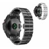 SPACE 26mm Ocelový kovový titanový řemínek pro Garmin Fenix stříbrný černý EASYFIT/QUICKFIT (Barva Stříbrná)