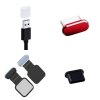 DUST Prachová záslepka pro USB C USB A samice samec s poutkem silikonová kovová alu nalepovací pro mobil PC (Typ 17: USB-A samec s poutkem bílá)