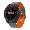 gCARBON 22mm silikonový řemínek s karbonovým vzorem pro Garmin Fenix 8 Tactix Enduro 3 QuickFit (Barva Oranžová/Černá)