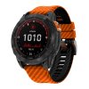 gCARBON 22mm silikonový řemínek s karbonovým vzorem pro Garmin Fenix 8 Tactix Enduro 3 QuickFit (Barva Oranžová/Černá)