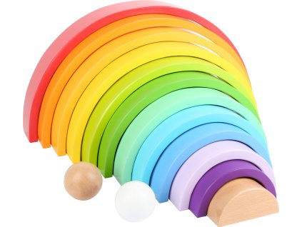 Pestrofarebná drevená dúha