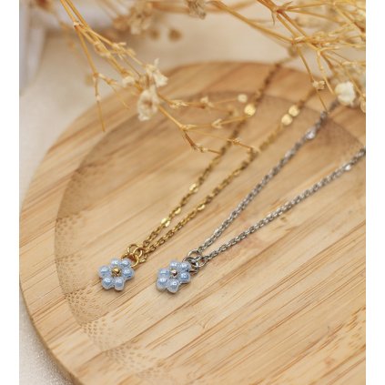 Kytička na řetízku - nebesky modrá