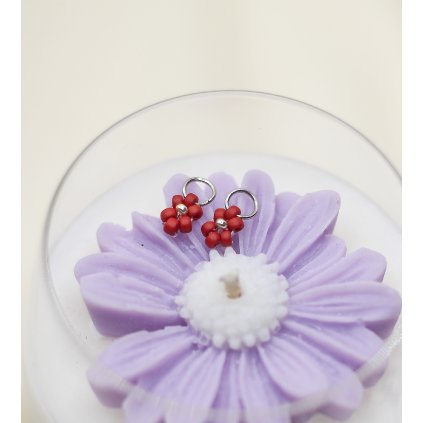 Vyměňovací kytičky - matná cihlově červená