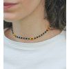 Choker - CONTRAST / černá, stříbrné detaily