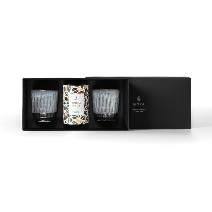 Zestaw Herbata Lisciasta Moya Hojicha i Dwa Kubki Murasaki w pudelku front