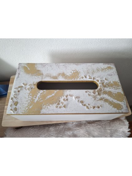 Krabička na kapesníky bílá varianta 1