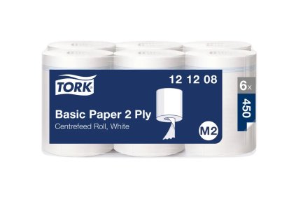 Papierové utierky v rolke so stred. odvíjaním, 2-vrstvové, TORK M2, návin 121,5 m, (6 ks)