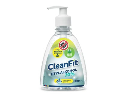 CleanFit dezinfekčný gél, 70% citrus na ruky s pumpičkou - 300 ml
