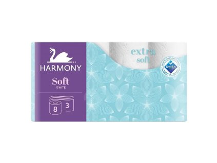 Toaletný papier 3-vrstvový, Harmony Extra Soft biely, recykel, návin 17,5 m, (8 ks)