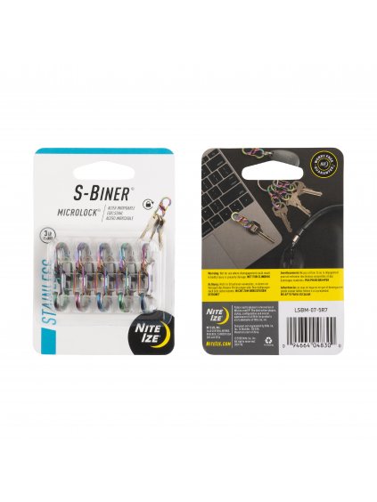 Oboustranná nerezová karabina Nite Ize S Biner Microlock 5 ks (3)