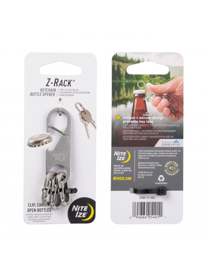 Otvírák na lahve + 3 karabinky na klíče Nite Ize Z Rack™ (5)