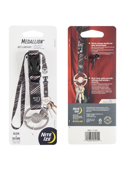 Oboustranná karabina se šňůrkou Nite Ize Medallion™ Key Lanyard (1)