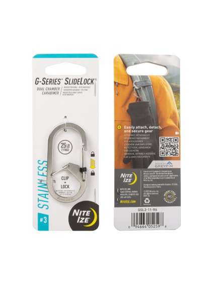 7134 7 nerezova dvoukomorova karabina nite ize g series slidelock