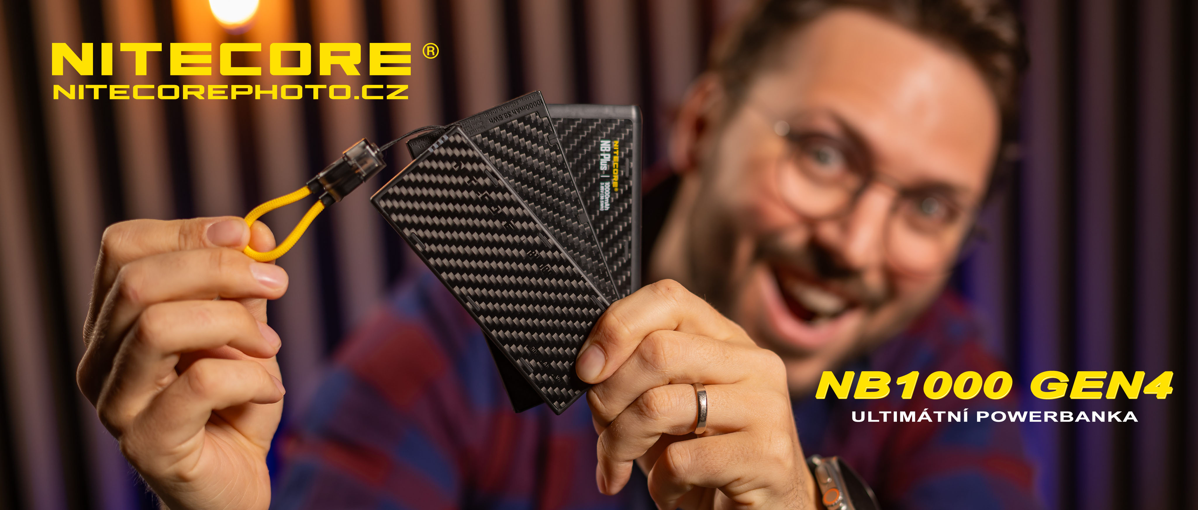Powerbanka Nitecore NB100000 GEN4 - ultralehká, výkonná, karbonová