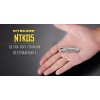 Nitecore NTK05 – ultralehký titanový EDC nůž na klíče s výměnnou skalpelovou čepelí a precizním CNC zpracováním