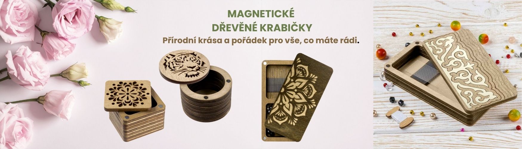 Magnetické dřevěné krabičky