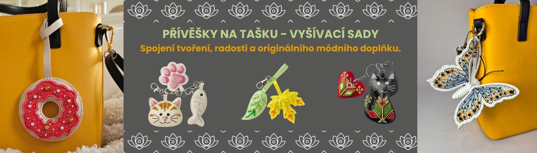 Přívěšky na tašku - vyšívací sady