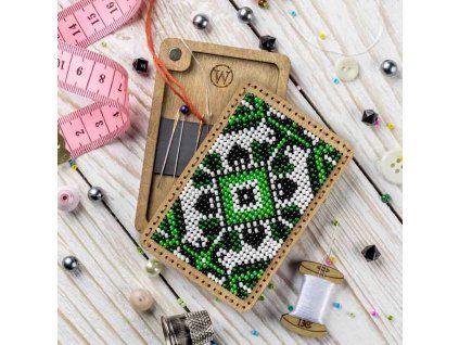 Magnetický jehelníček vyšívací sada zelený motiv