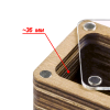 Velikost dřevěné krabičky průhledná detail