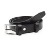 Černý kožený opasek Nivasaža elegantní úzký ELG30