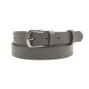 Šedý dámský kožený opasek Nivasaža elegantní úzký ELG25