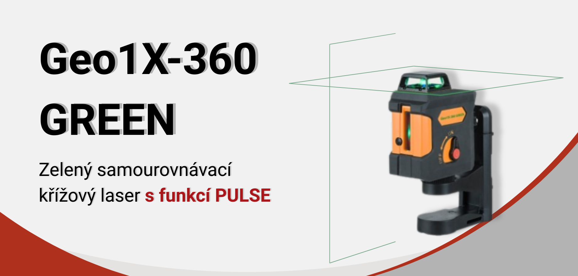 Geo1X-360 GREEN Zelený samourovnávací křížový laser s funkcí PULSE