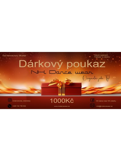 Dárková karta NK Dance wear 1000kč