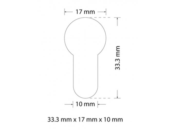 Děrovací nástroj pro zámkové vložky 33,3 x 17 x 10mm