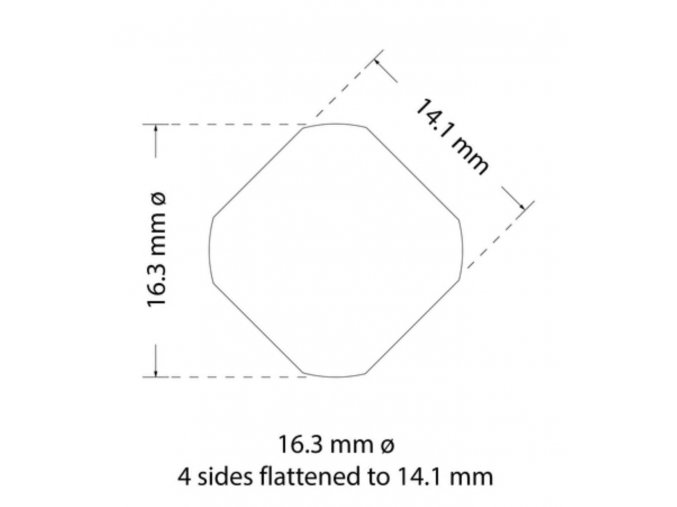 Děrovací nástroj Ø 16,3 zploštění na 14,1 mm
