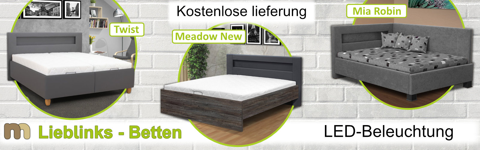 Betten mit LED-Beleuchtung